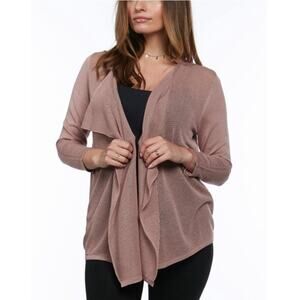 August Silk Shawl Collar Long Sleeve Knit Open Cardigan Sweater Size M